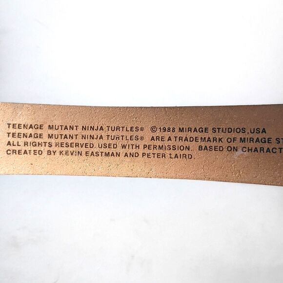 Vintage 90s Teenage Mutant Ninja Turtles Leather Belt Kids Size 20-22" TMNT - Picture 8 of 8